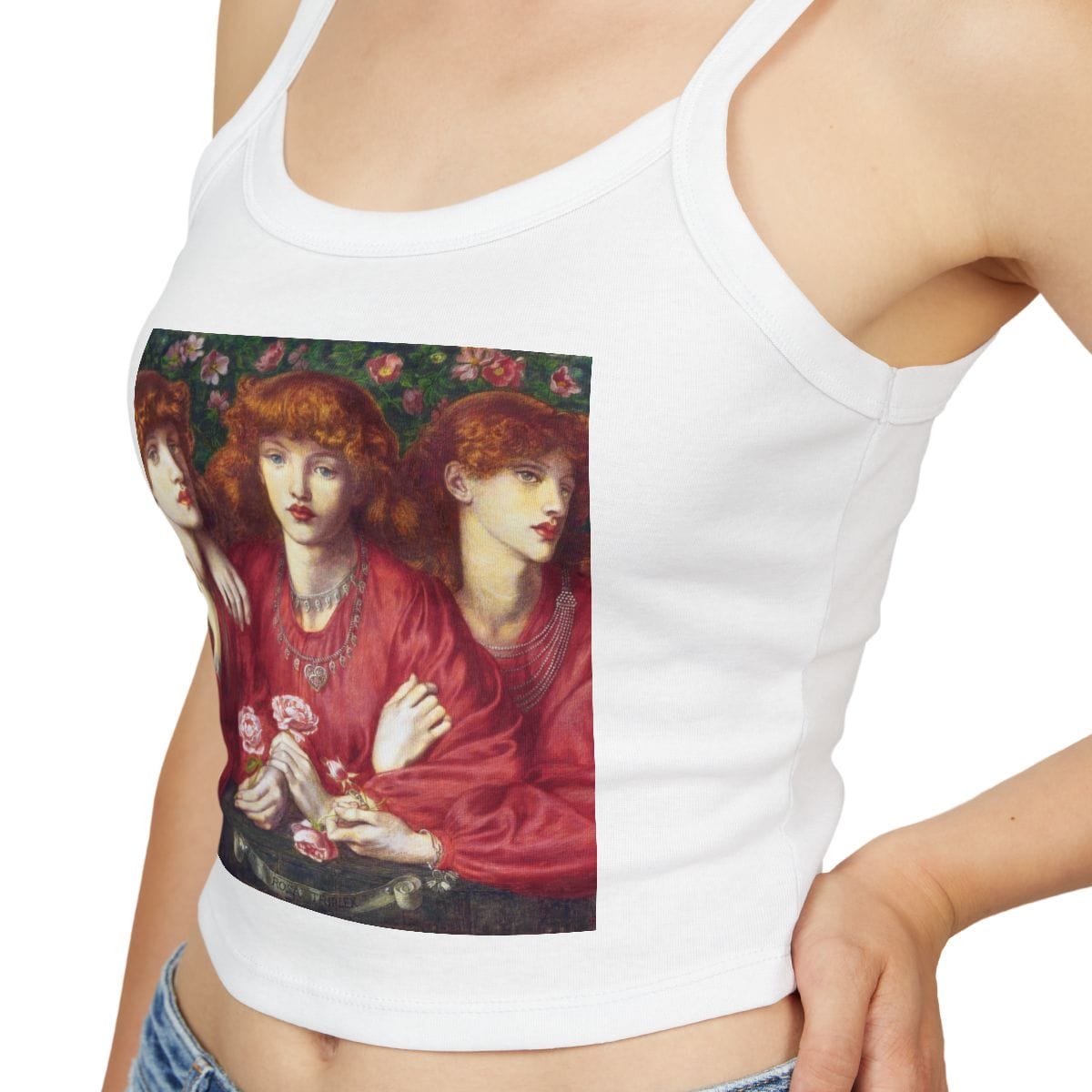 Womens Art Spaghetti Strap Tank Top, Artist Dante Gabriel Rossetti, Artwork 
