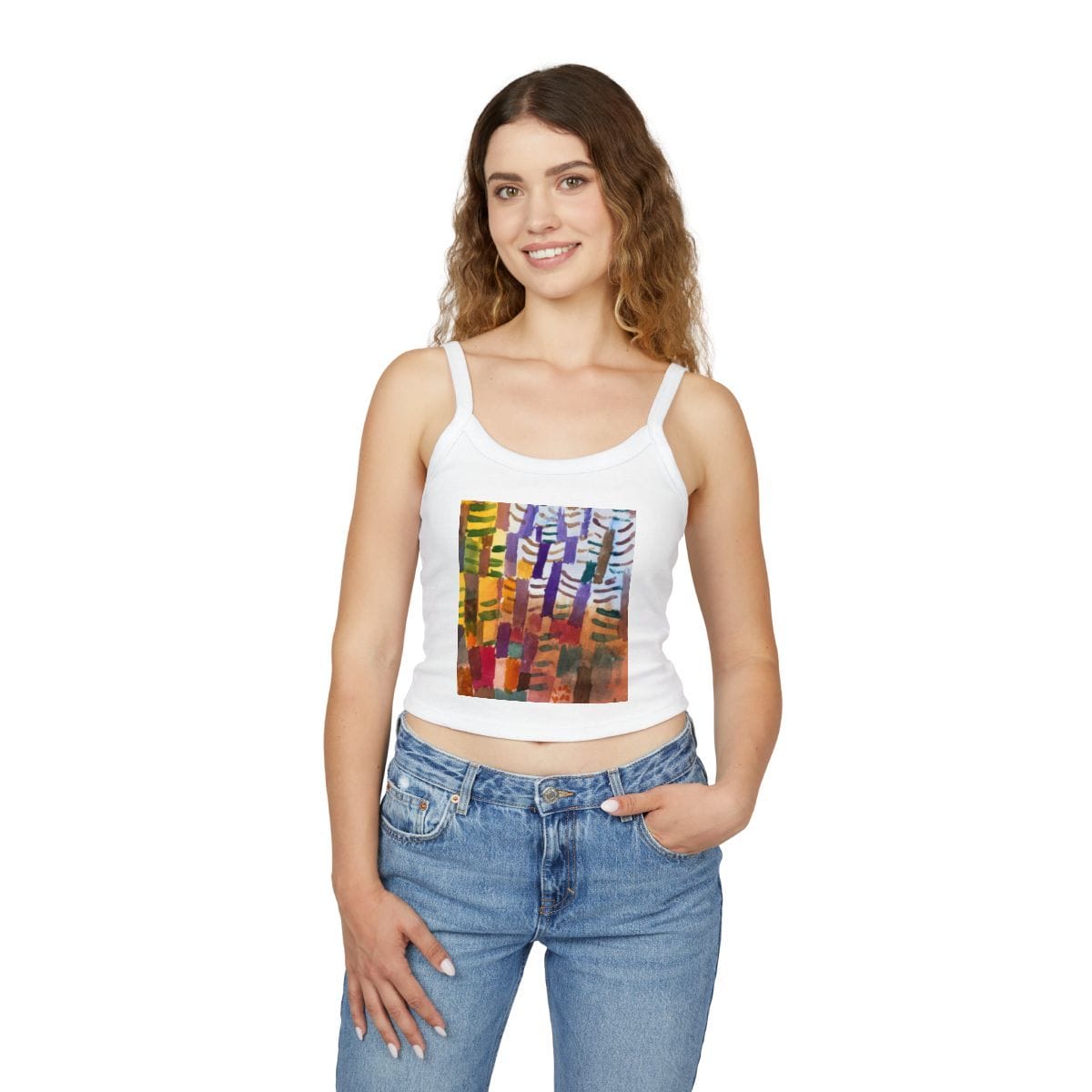Womens Art Spaghetti Strap Tank Top, Artist Paul Klee, Artwork 