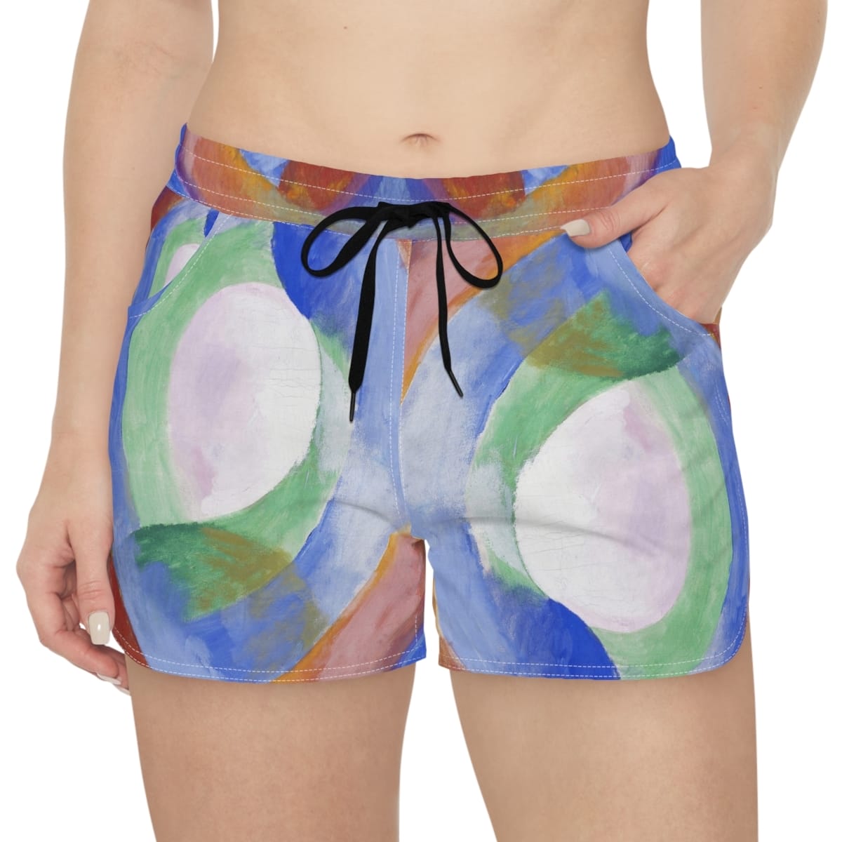 Womens Casual Art Shorts, Artist Robert Delaunay, Artwork 