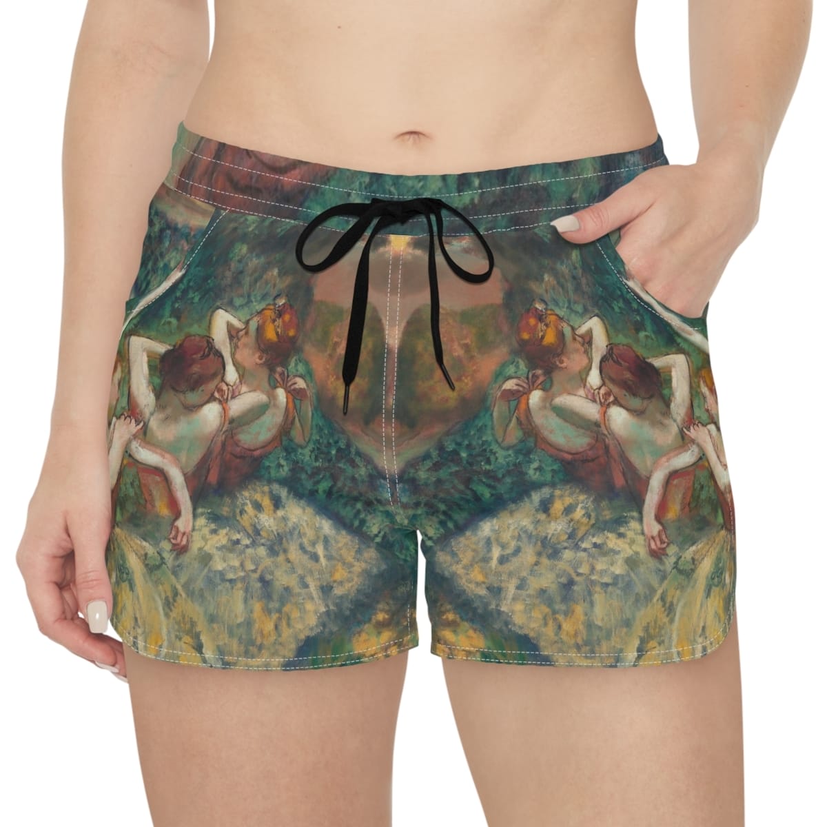 Womens Casual Art Shorts, Artist Edgar Degas, Artwork 