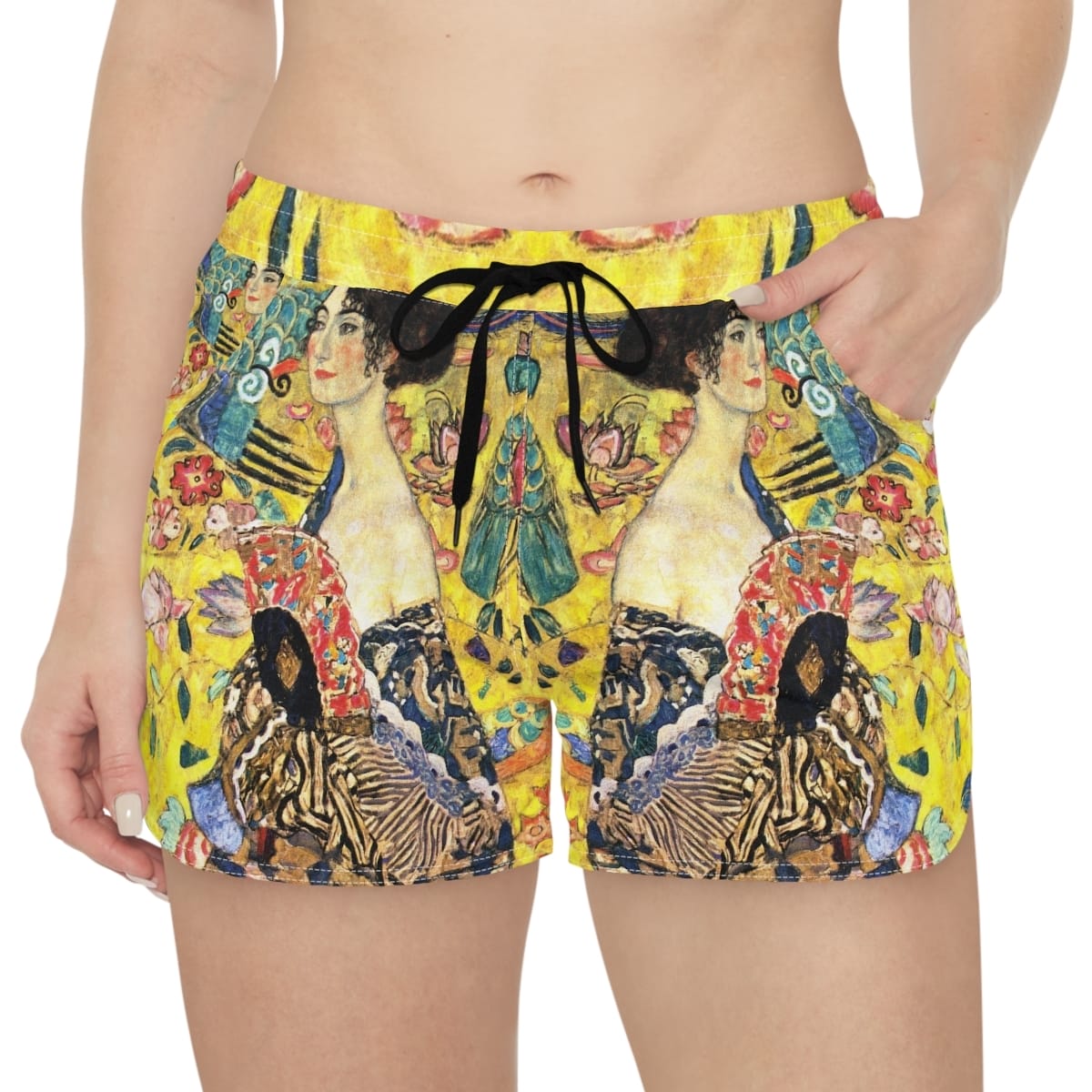 Womens Casual Art Shorts, Artist Gustav Klimt, Artwork 
