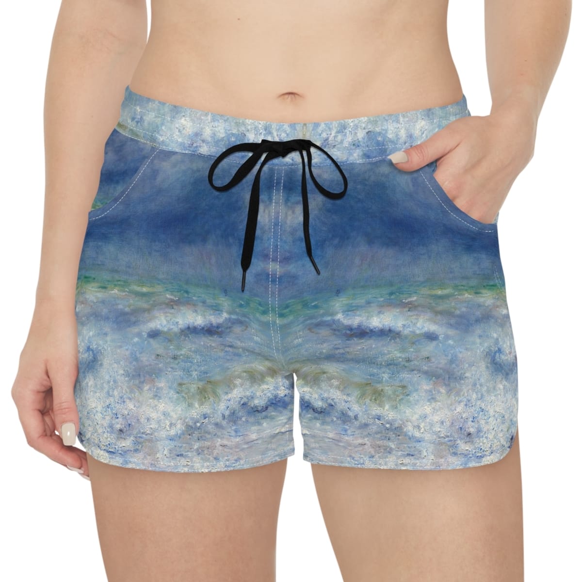 Womens Casual Art Shorts, Artist Pierre Auguste Renoir, Artwork 