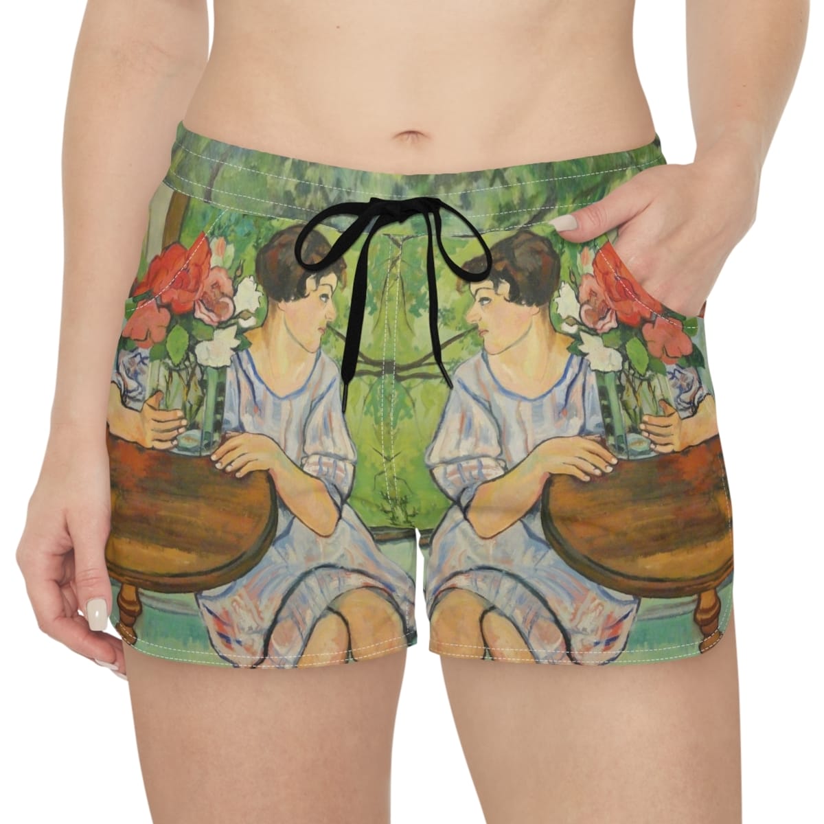 Womens Casual Art Shorts, Artist Suzanne Valadon, Artwork 