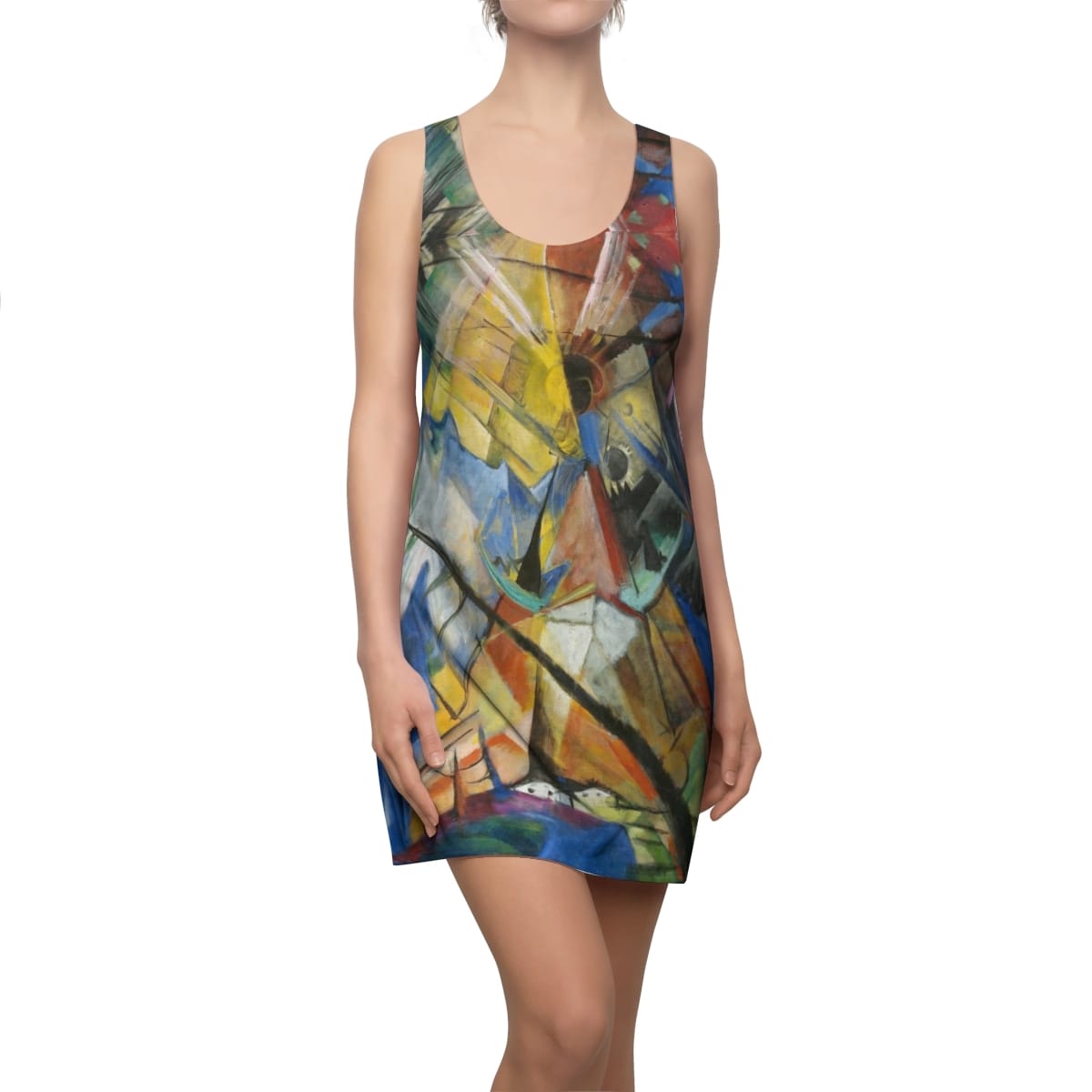 Womens Cut Sew Art Racerback Dress, Artist Franz Marc, Artwork 