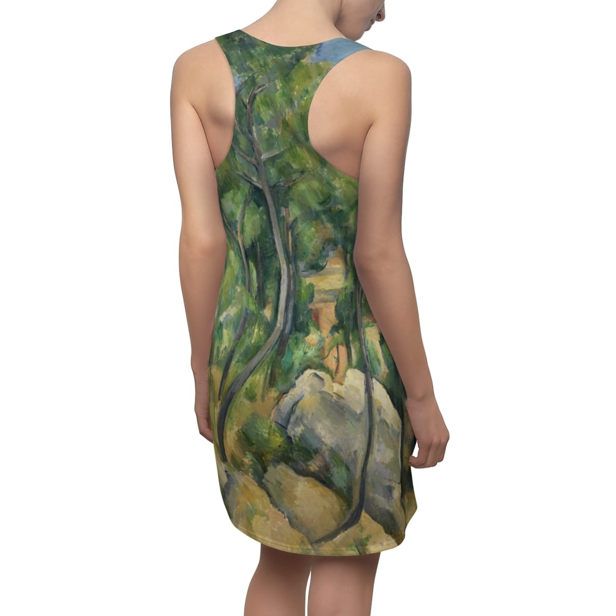 Womens Cut Sew Art Racerback Dress, Artist Paul Cezanne, Artwork 