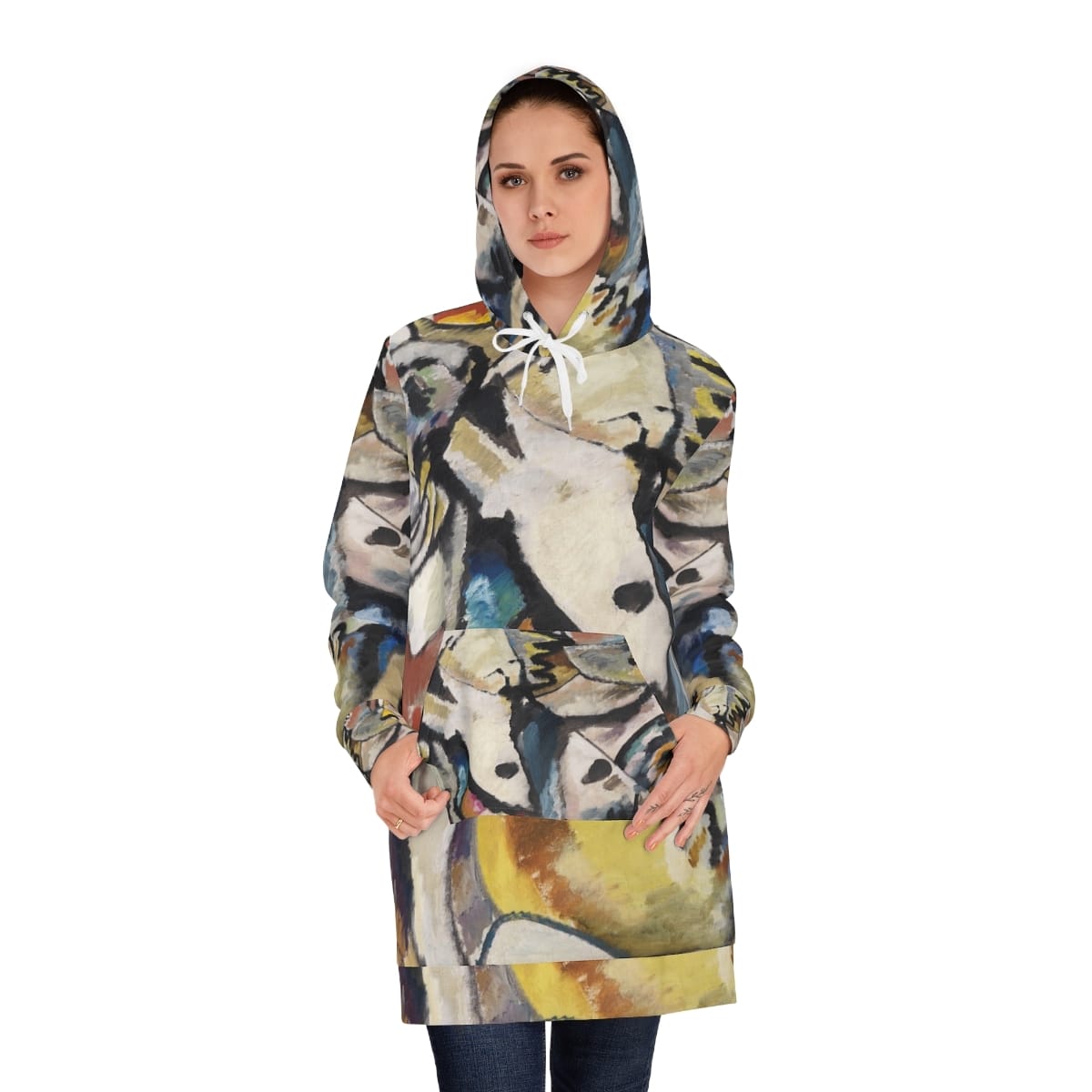 Womens Hoodie Art Dress, Artist Wassily Kandinsky, Artwork 