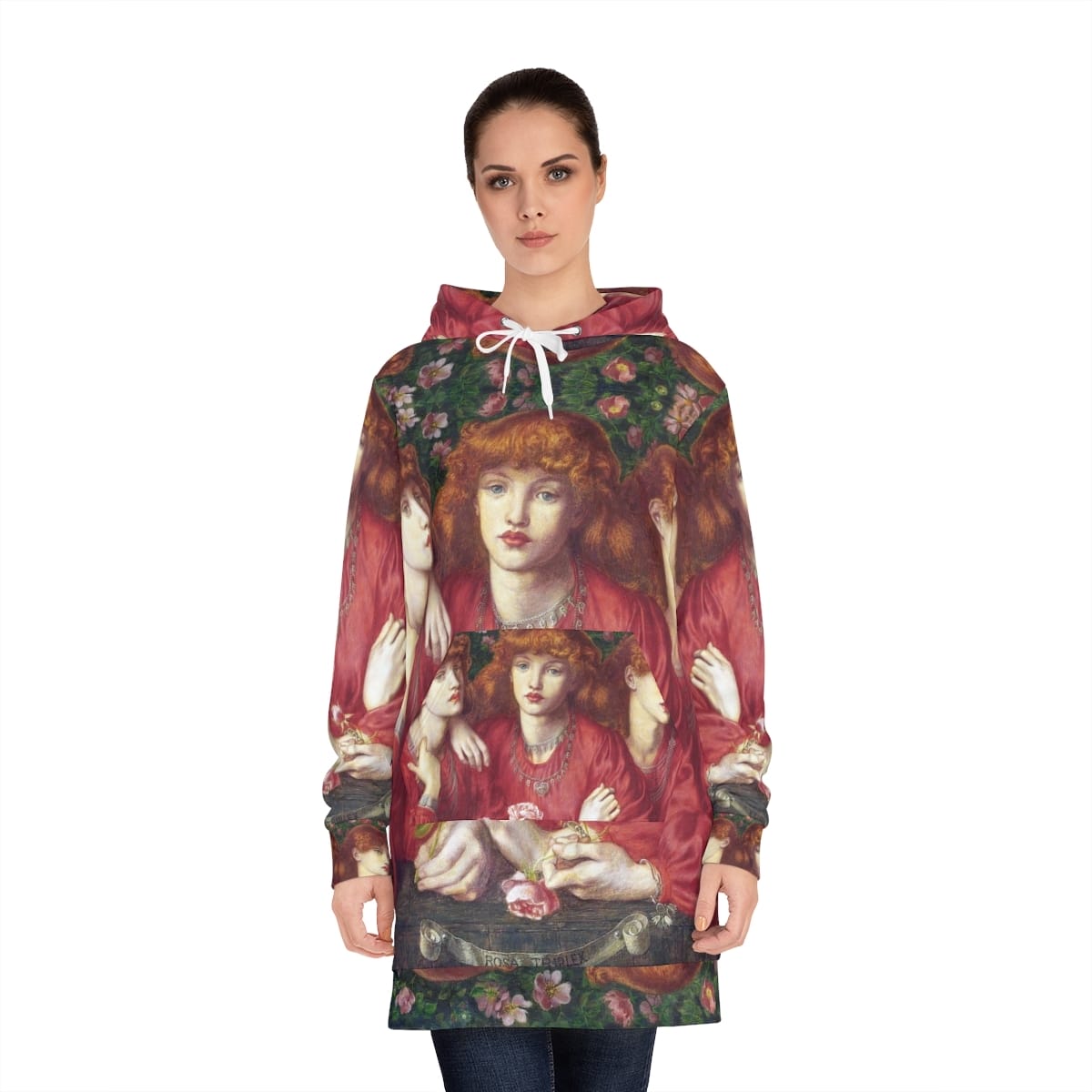 Womens Hoodie Art Dress, Artist Dante Gabriel Rossetti, Artwork 