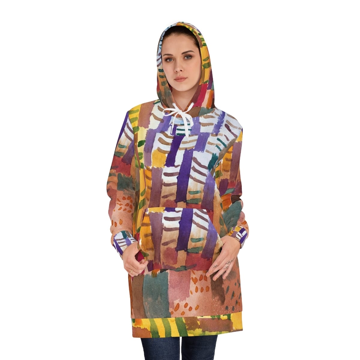 Womens Hoodie Art Dress, Artist Paul Klee, Artwork 