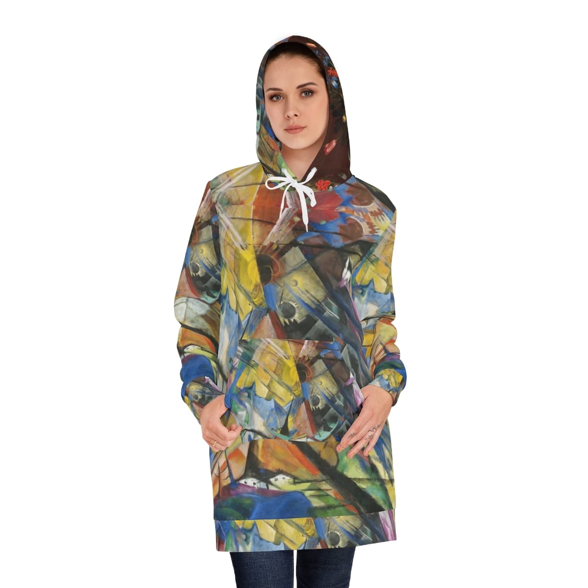 Womens Hoodie Art Dress, Artist Franz Marc, Artwork 