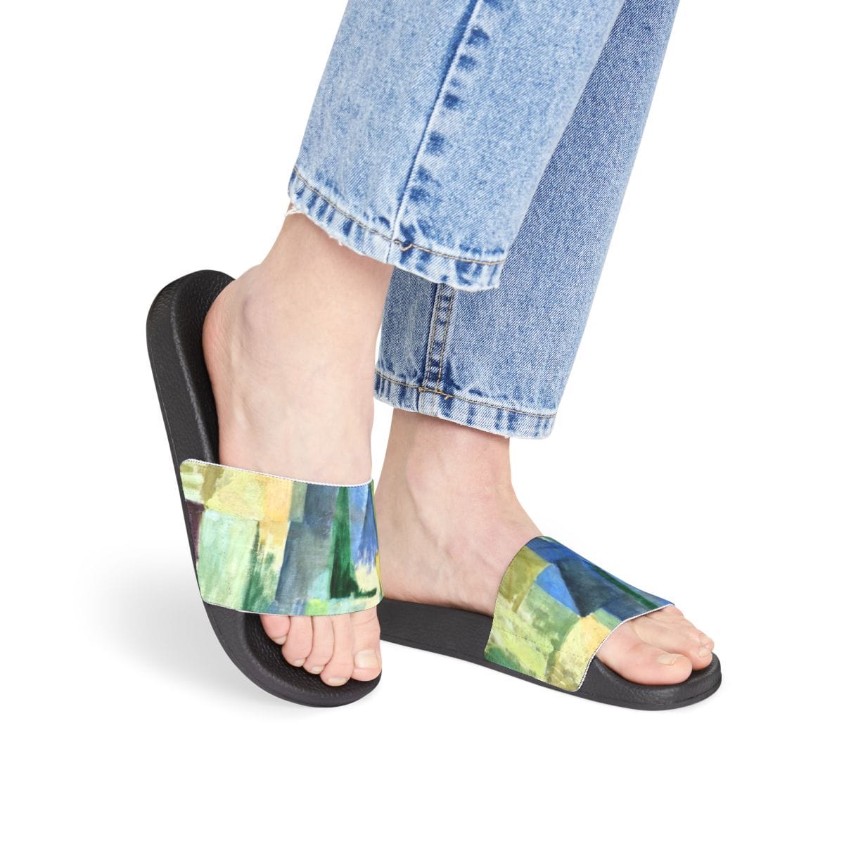 Womens Removable Strap Art Sandals, Artist Robert Delaunay, Artwork 