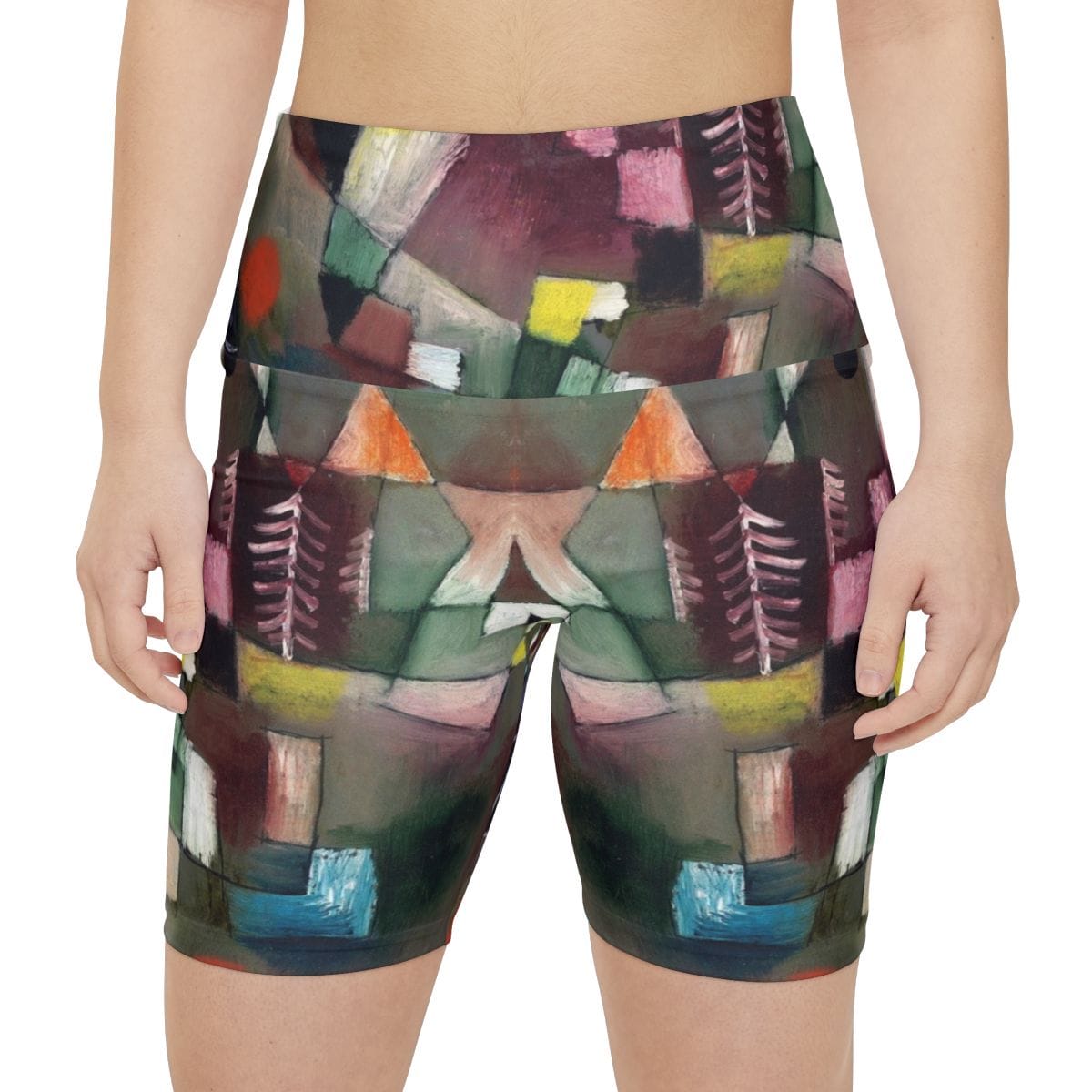 Womens Workout Art Shorts, Artist Paul Klee, Artwork 