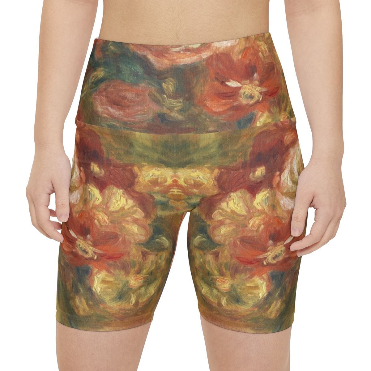 Womens Workout Art Shorts, Artist Pierre Auguste Renoir, Artwork 