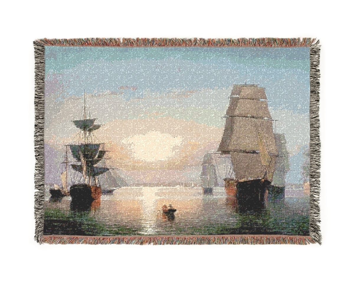 Woven Art Blanket, Artist Fitz Henry Lane, Artwork 