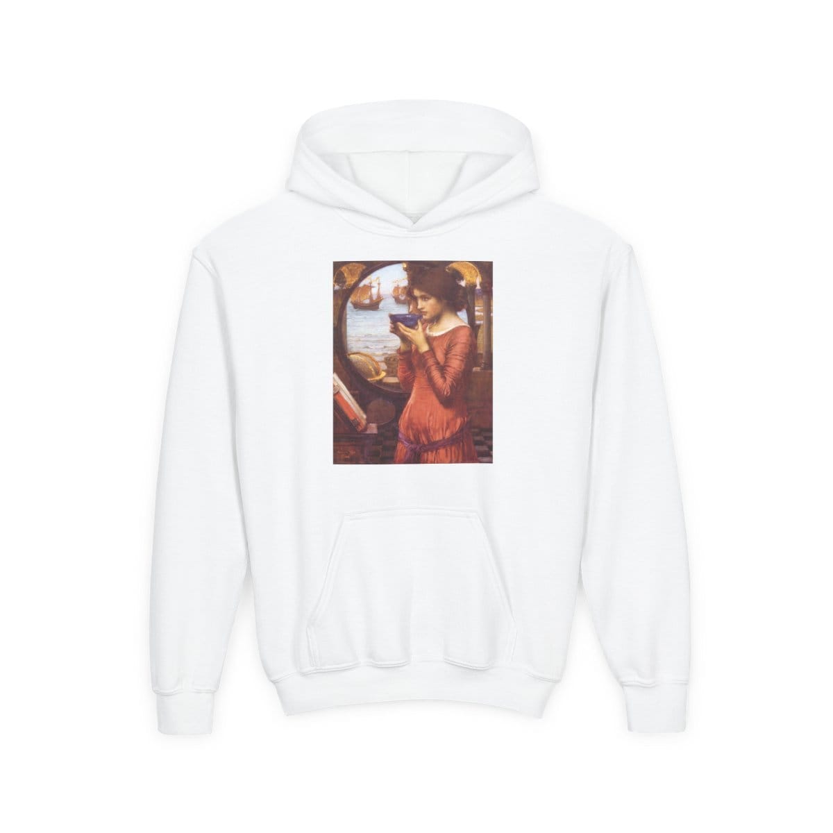 Youth Heavy Blend Hooded Art Sweatshirt, Artist John William Waterhouse, Artwork 