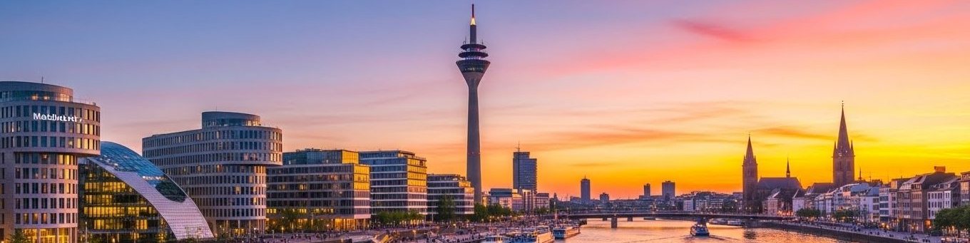 Düsseldorf cityscape — Rhine embankment