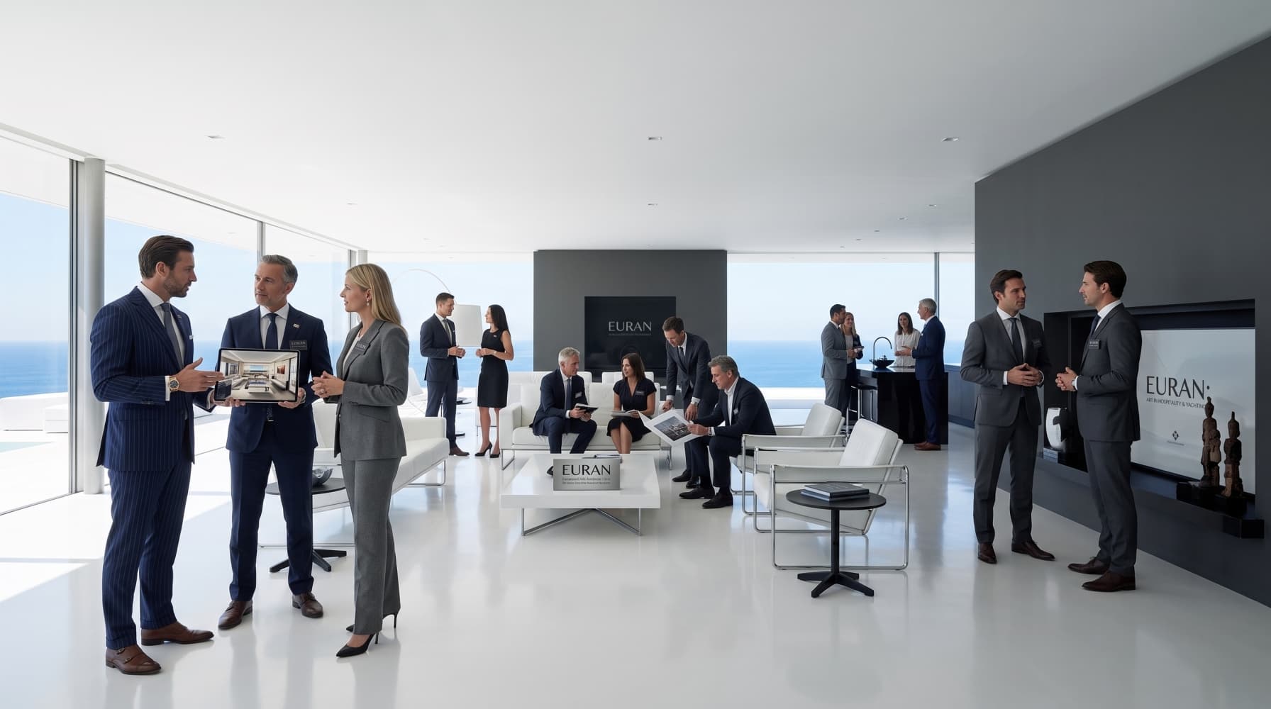 Professionals, creators and project participants discussing defined EURAN relationships in a contemporary environment